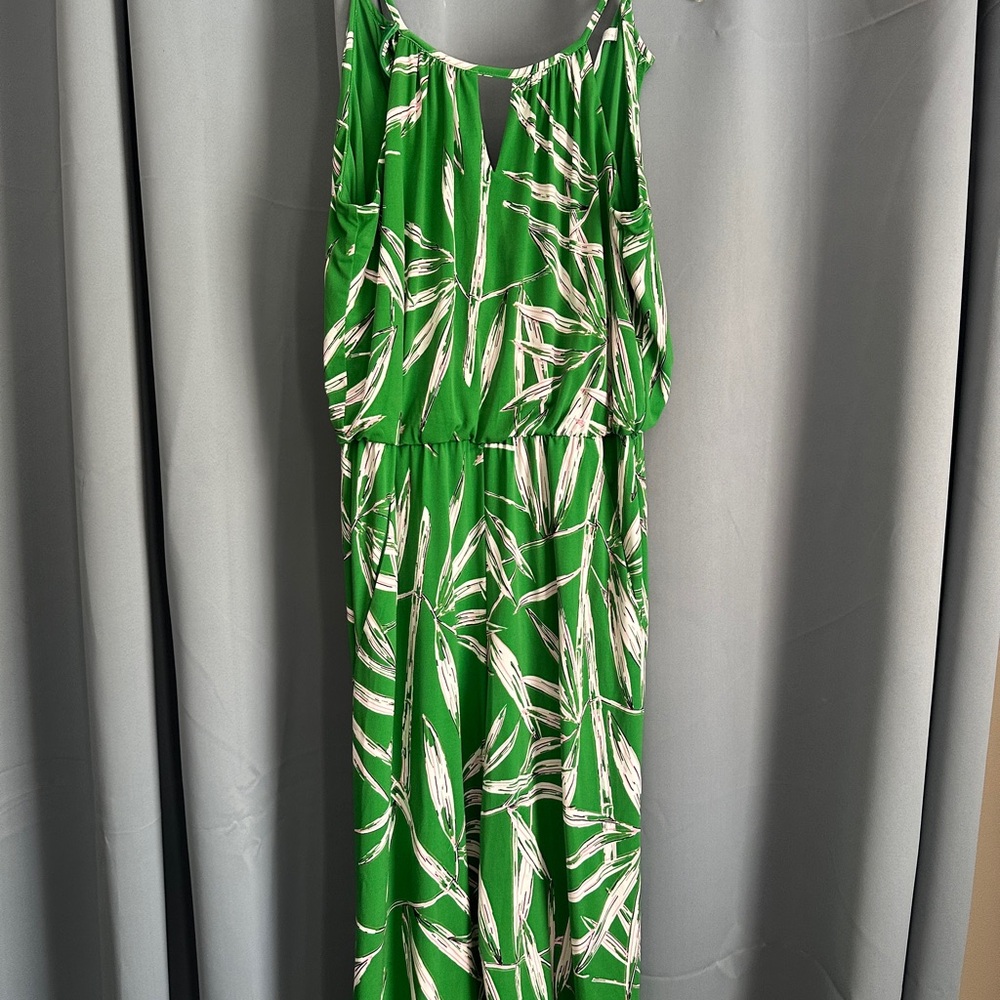 Green Leaf Print romper